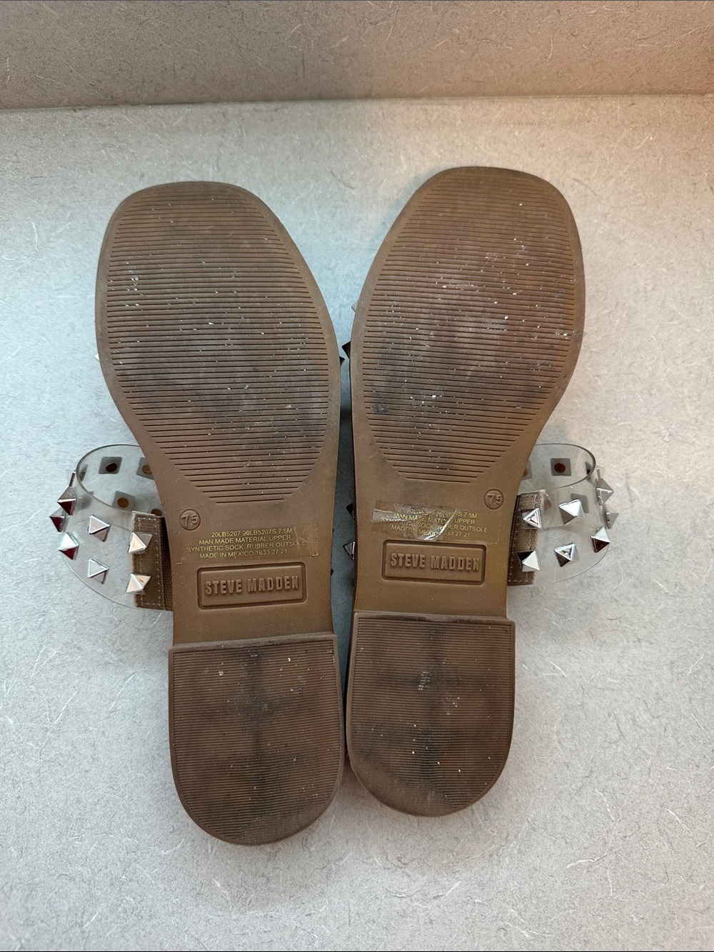 Steve Madden Clear Studded Slide Sandals - Picture 7 of 8
